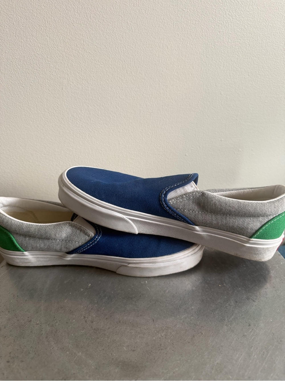 Vans Classic Slip-On Colorblock Sneakers – Blue Grey Green – Women’s 8.5 / Men’s